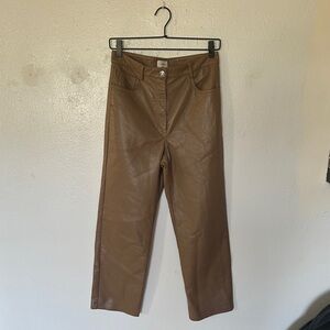 Wilfred Brown Faux Leather Pants